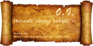Obrusánszky István névjegykártya